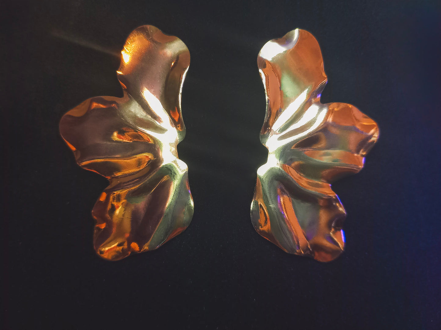 Golden Half Flower Earrings