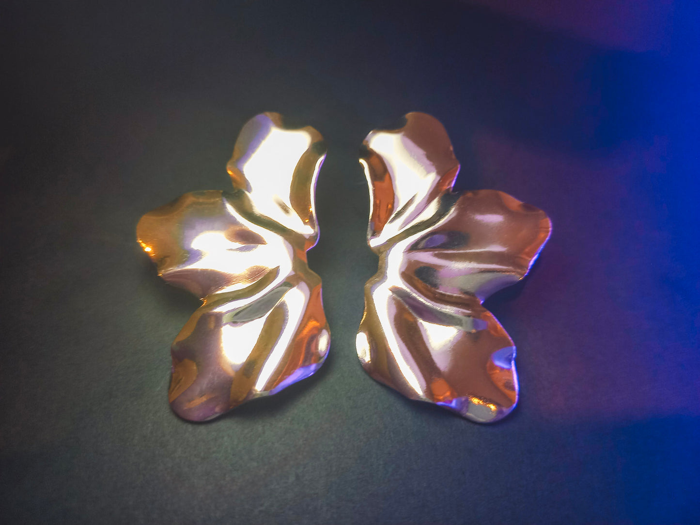 Golden Half Flower Earrings